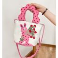 Designer Original Pink Polka Dot Cat Messenger Bag Bucket Bag Shoulder Bag Canvas Bag Handbag Customizable.