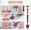 Professional Pipe Unblocker, 64 cm Pressure Pipe Plunger, PVC Toilet Plunger Can be Rotated 360 Degrees, for Sink and Toilet Plunger. 
