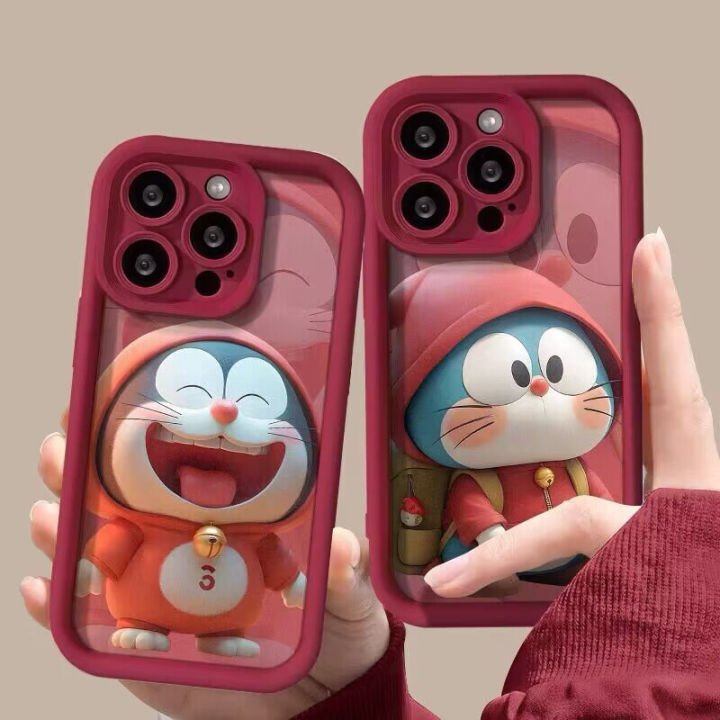 Phone%20Case%20For%20Oppo%20A16%20A17%20A53%20A55%20A18%20A38%20A76%20A74%20A12%20A54s%20A1k%20A77%20A95%20A3s%20A5s%20A16s%20A31%20A52%20A16K%20A96%20A17k%20A9%20A16E%20A77s%20Casing%20Cute%20Smile%20Angel%20Eyes%20Cartoon%20Doraemon%20Wine%20Red%20Soft%20Fashion%20Shockproof%20Silicone%20Cover%20Couple%20-%20Image%204