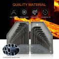 30Pcs Metric Hexagon Wrench Set 0.028~3/8-inch 0.7~10mm Repair Tools for Household Electrical Appliances Bicycle Machinery. 