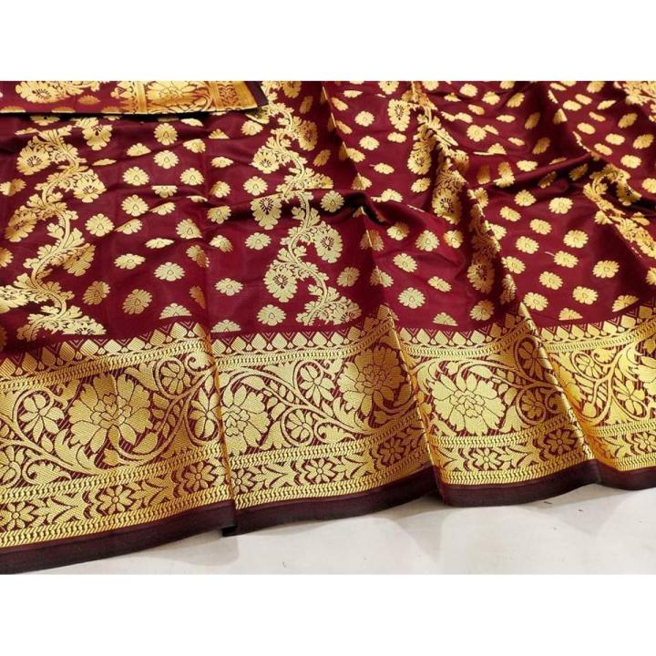 Full Body Work Exclusive Katan Saree for Women Without Blouse Piece - Striking and Artistic Sari - Perfect Casual Wear for All Seasons and Occasions