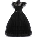 Wednesday Addams Cosplay Dress for Girl Kids Movie Wednesday Cosplay Costumes Black Gothic Dresses Halloween Party Women Clothes.