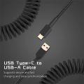 Coiled Cable Mechanical Keyboard Aviator Cable Type C Custom Usb Port Cable Aviator Coiling Cable For Gaming Keyboard Access. 