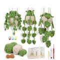 KRABALL Crochet Hanging Plant Kit for Beginners With Video Tutorial Cotton Knitting Yarn Thread Needles Hooks Knit Tool Set. 
