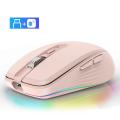 (New)Fmouse M303 2400DPI Bluetooth&2.4G Dual Modes Rechargeable RGB Mouse(Gray).