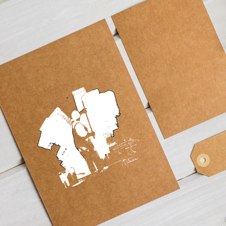 50 pcs Both Sided Blank Kraft Paper Message Card DIY Gift Card By Khata ...