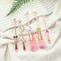 5 pcs/set kitty cat makeup brush set anime cute soft fluffy women's cosmetic makeup tools foundation brush eyeshadow brush gifts. 
