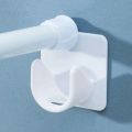 10/2PCS Strong Curtain Rod Bracket Holders Wall Adhesive Hooks Closet Clothes Rails Fixed Clip Bathroom Shower Rod Hanging Rack.