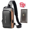 Men Anti-theft Waterproof Crossbody Bag+wallet.