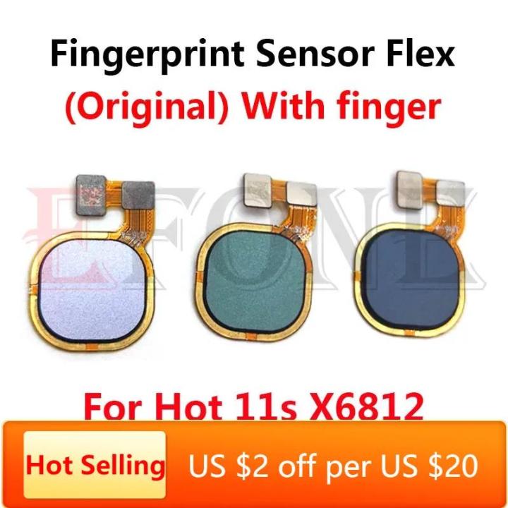 For Infinix Hot 11 Play 11s X6812 NFC Note 11 12 X663B Fingerprint Reader Touch ID Sensor Return Key Home Button Flex Cable