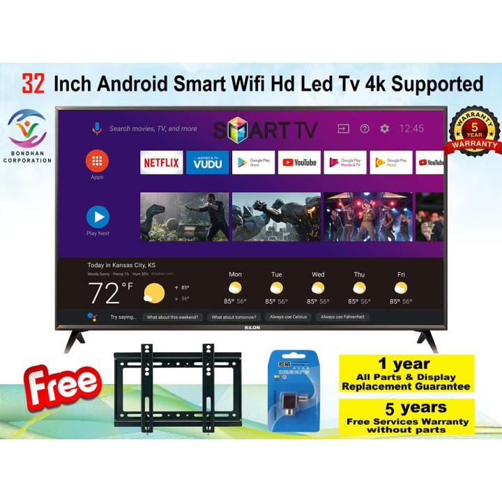 KILON 32” Inch Android Smart Wifi Hd Led Tv 4k Supported