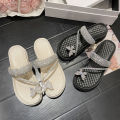 Internet-Famous Slippers Women's Summer Outerwear2023New Super Popular Platform Muffin Rhinestone Fashion Fairy Flip-Flops.