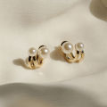 Fashion Elegant Tulip Stud Earrings Two Wearing Pearl Earrings Simple Cute Korean Jewelry. 