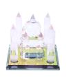 Glass Taj Mahal Showpiece - White and Yellow Decorative Home Decor. 