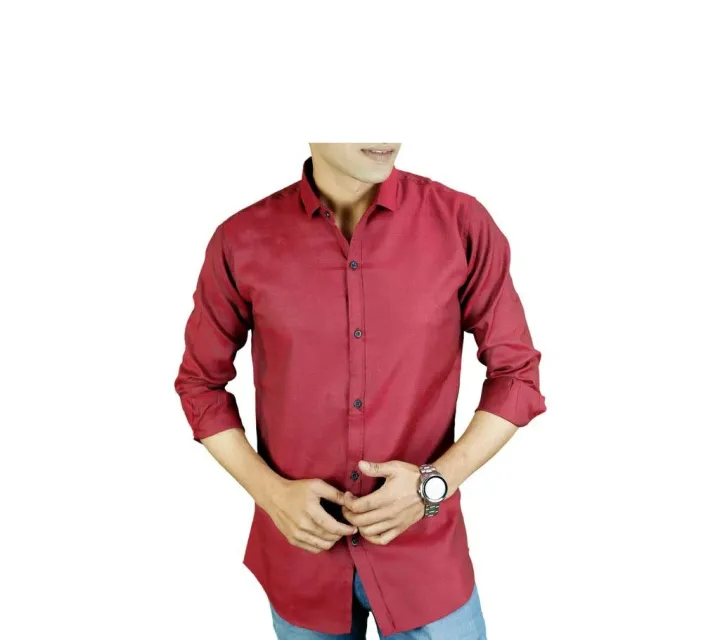 Maroon%20Long%20Sleeve%20Casual%20Shirt%20for%20Men%20-%20Image%203