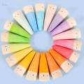 18x Rainbow Peg Dolls for Toddlers Match Counting Color Classification Training Logical Thinking Montessori Toy Wood Stacking Toys for Kids , Pointed Head 7x2.5cm. 