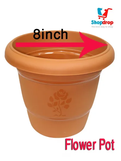 Plastic%20Flower%20Tob%2001%20Pcs%20Bundle%20Plastic%20Flower%20Tub%20Gardening%20Tob%20planter/%20Gardenware%20tools%208"%20inch%20-%20Image%202