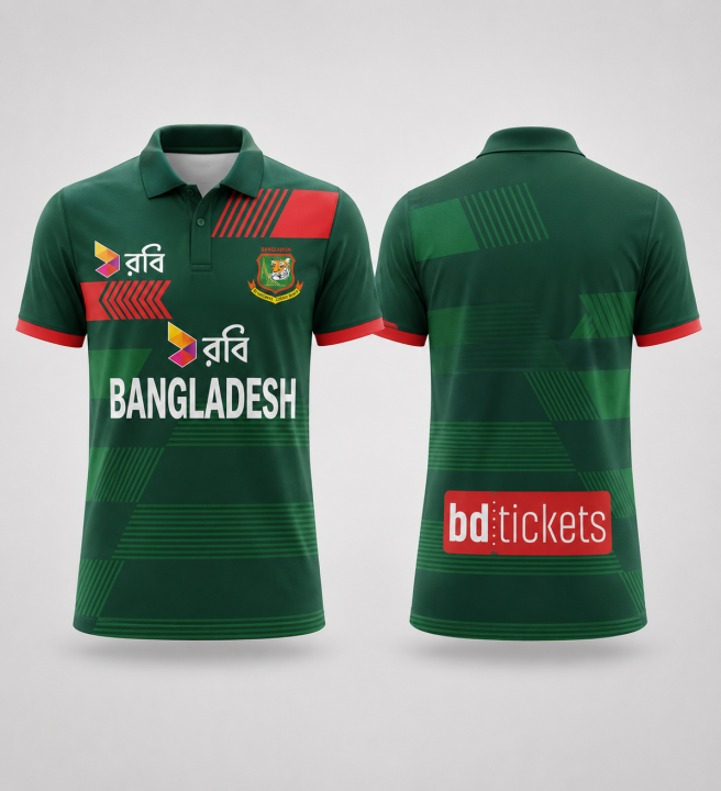 Bangladesh ODI Jersey 2026 Half & Full Sleeve Collar Polo Cricket Jersey For Men - Short & Long Sleeve Polo - Bangladesh Cricket Jersey 2026