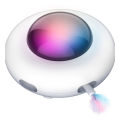 Smart UFO Interactive Cat Toy for Indoor Rotating Feather Electronic Cat Toy Smart Auto Shut-Off Random Moving USB Charging.