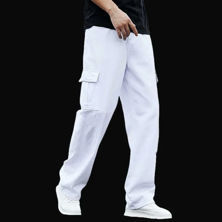 Export quality cargo pant for men stylish white 2025 | High quality mobile pant for men stylish 2025 new | Six pocket cargo pant for men - Off White Mens cargo pants