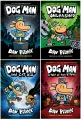 Dogman 4 Book set: Dog man Dog Man, Unleashed, A Tale of Two Kitties, Dog Man and Cat Kid by Dav Pilkey. 