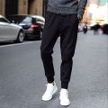Men's pants summer thin trendy versatile loose casual trousers, wide leg straight drape, air conditioner ice silk trousers.
