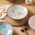 7.4inch Ceramic Dinner Plates Japanese Retro Deep Round Plate Dinner Plates Pasta Plate Kitchen Tableware Microwave Oven Bakware. 