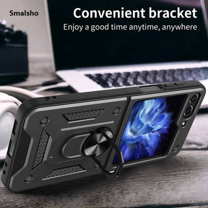 Armor%20Shockproof%20Case%20for%20Samsung%20Galaxy%20Z%20Flip%207%20FE%206%205%204%20Protective%20with%20Ring%20Stand%20Holder%20Anti-Slip%20Grip%20Cover%20Coque%20Fundas%20-%20Image%204