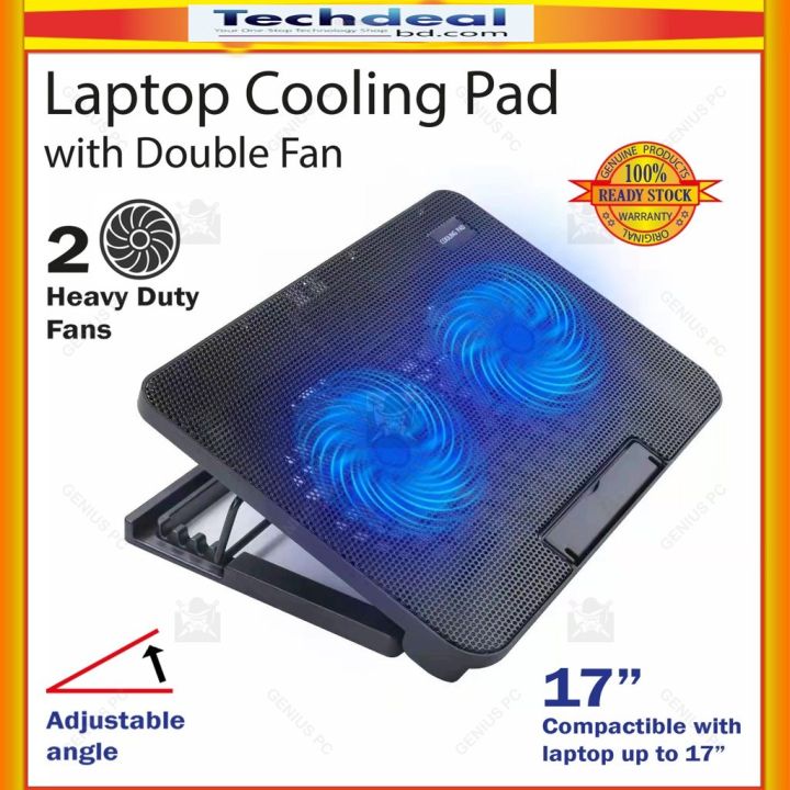 Laptop%20Cooling%20Pad%20%7C%20Cooler%20Rgb%20N99%20With%202%20Dual%20Fan%20Stand%20%7C%20Notebook%20Cooling%20Pad%20N182%20With%202%20Dual%20Fan%20Black%20-%20Image%203