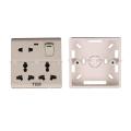 Electric 8 pin wall multi socket with Indicator 3 pin Double & 2 Pin With Switch and 1 Gang Board T&B.