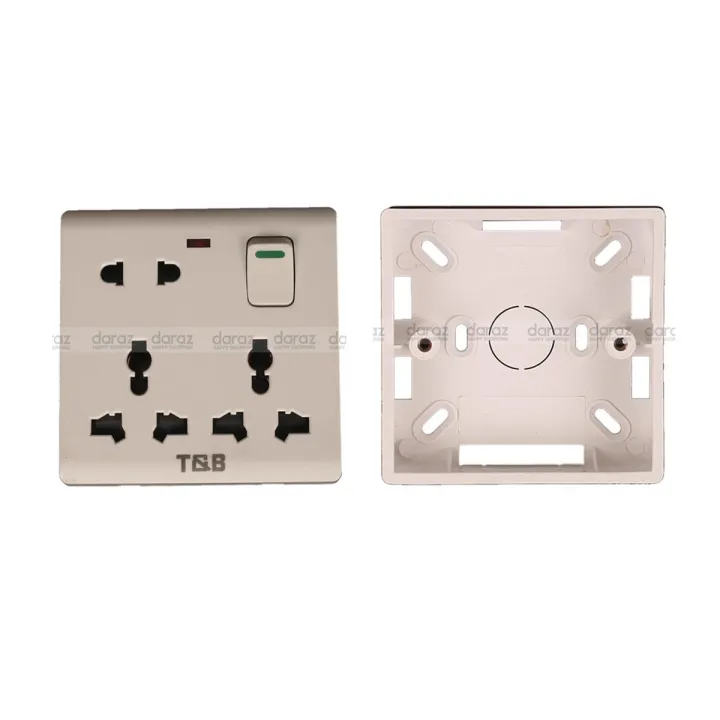 Electric%208%20pin%20wall%20multi%20socket%20with%20Indicator%203%20pin%20Double%20&%202%20Pin%20With%20Switch%20and%201%20Gang%20Board%20T&B%20-%20Image%202