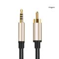 RAC_1/2m RCA to AUX 3.5mm Jack Coaxial Audio Connector Cable for Xiao-mi 1/2 TV. 