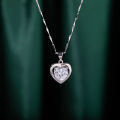 Foreign trade cross-border jewelry color diamond love necklace women's heart pendant ocean mood people's day girlfriend gifts.