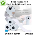 Streamline Your Operations With Thermal Paper Roll -10 Pcs, 56 mm x 38 mm, POS Printer Roll, Receipt Rolls, Var Roll, Food Panda Roll -  Reliable Paper Rolls For Printing Needs. 