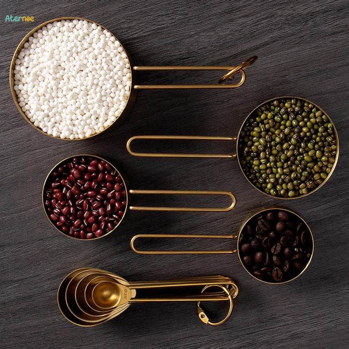 Stainless Steel Measuring Cups Gold Measuring Baking Set for Oil Water Flour