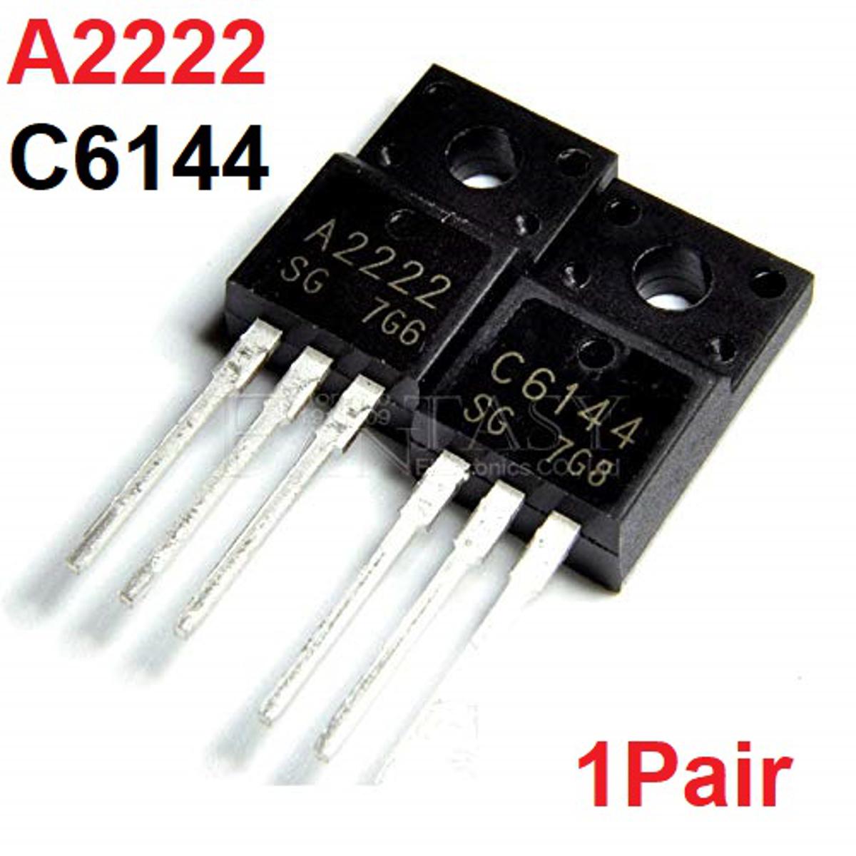 2SA2222 & 2SC6144 A2222 C6144 Pair PNP NPN Transistor 50V 10A 2W Bipolar Power Transistor TO-220 Silicon Transistor For Epson L110 L210 Logic Card PLC Electrical Circuitry & Parts
