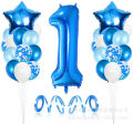 GC Birthday  Decoration  Balloon Blue Aluminum Film Balloon Set For Kids Birthday Party Decoration specification:0 year old balloon set. 