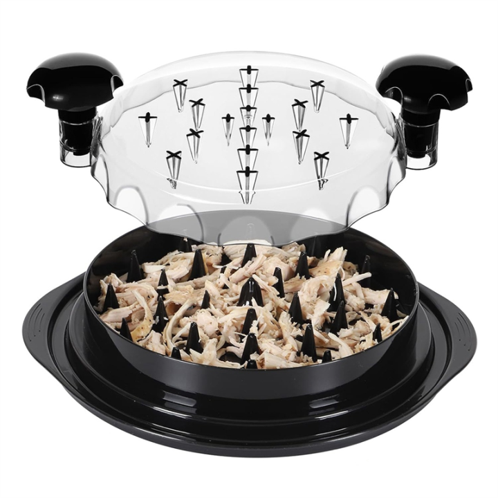 1 PCS Chicken Shredder Tool Twist Meat Shredder with Handles and Non-Skid Base Black