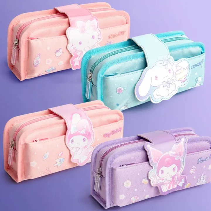 Sanrio%20Pencil%20Case%20Kuromi%20Melody%20Cinnamoroll%20Stationery%20Box%20Primary%20School%20Student%20With%20Zero%20Wallet%20Female%20Cute%20Pencil%20Box%20Gift%20-%20Image%204