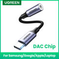 UGREEN USB Type C to 3.5mm DAC Chip Headphone Adapter USB C to 3.5 Aux Cable for PC for iPhone 15 Pro Max Macbook Samsung Galaxy.