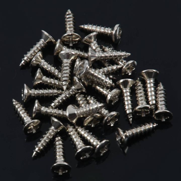 30pcs%20Pickguard%20Screw%20For%20Fender%20Strat/Tele%20Electric%20Guitar%20Bass%20silver%20-%20Image%205