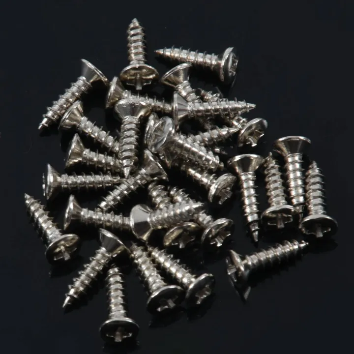30pcs%20Pickguard%20Screw%20For%20Fender%20Strat/Tele%20Electric%20Guitar%20Bass%20silver%20-%20Image%205