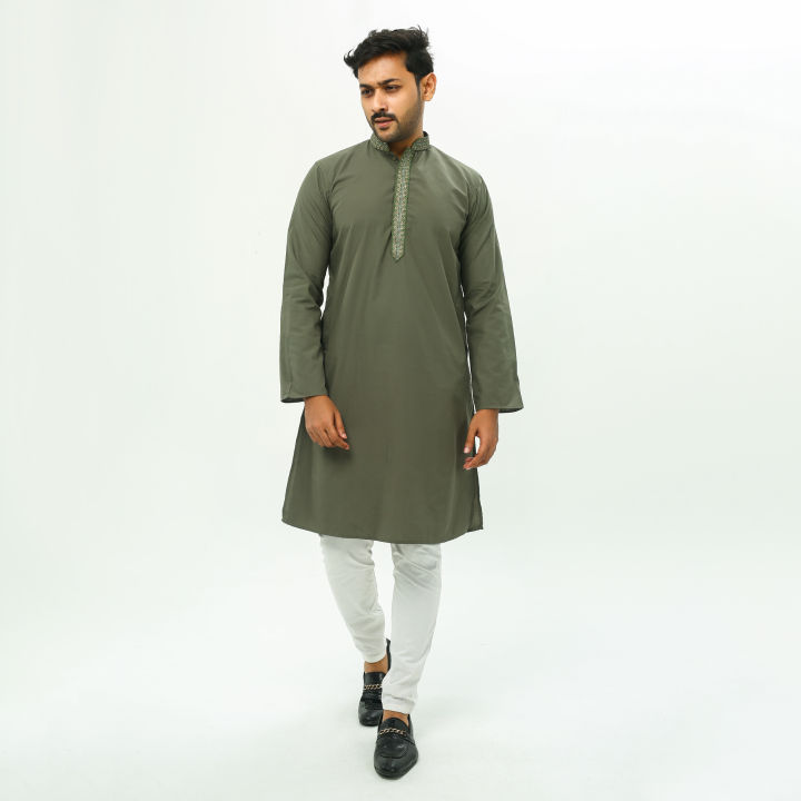 MYTH%20OLIVE%20PURE%20COTTON%20PANJABI%20FOR%20MENS%20-%20Image%204