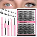 Lash Clusters Set DIY Lashes Extension Kit Individual Eyelash Extension Kit Full Set Lashes Kit with Lash Bond and Seal Makeup.