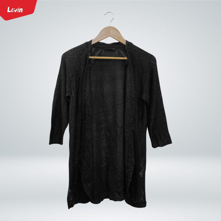Women's Three Quarter Sleeve Open Front Cardigan From Levin
