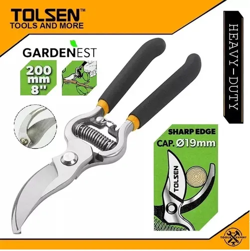 TOLSEN%208"%20Garden%20Pruning%20Shear%20Bypass%20Pattern%20200mm%20or%208%20Inch%20Dipped%20Handle%20Model:%2031018%20-%20Image%202