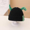 Cartoon Dinosaur Baby Hat Autumn Winter Beanie Kids Solid Color Crochet Warm Children Toddler Bonnet Cap.