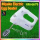 Miyako Egg Beater & Hand Mixer with Dough Hooks in a Storage Case | 5 Speed Setting | Model : HM-6679 | Colour : White. 