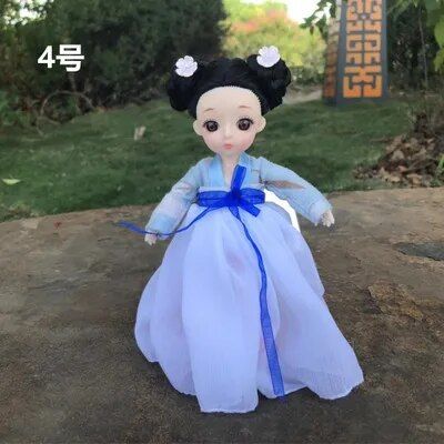 【The road to happiness Store】New 16cm BJD Doll with Movable Joints Chinese Style 3D Eyes Beautiful Dolls and Clothes Dress Up Dolls For Girls