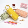 Cute Pen Case Kid Stationery Bag Portable Canvas Pencil Case School Supplies Storage Bag Double Layer Pencil Bag Student Pen Bag. 